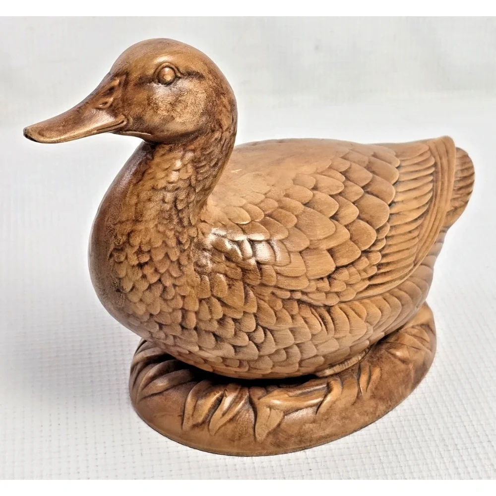 Vintage Holland Mold Brown Ceramic Peking Duck Figurine Bird 7